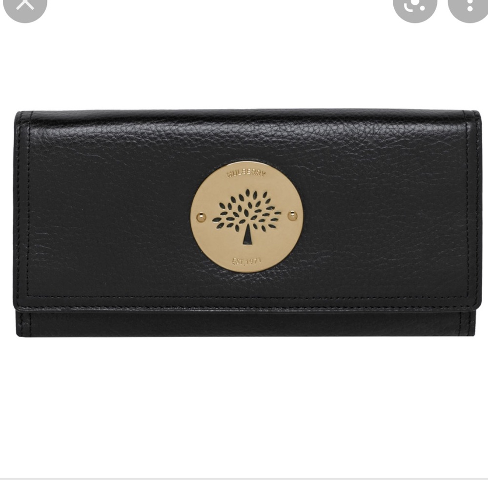 Mulberry black wallet daira smooth leather